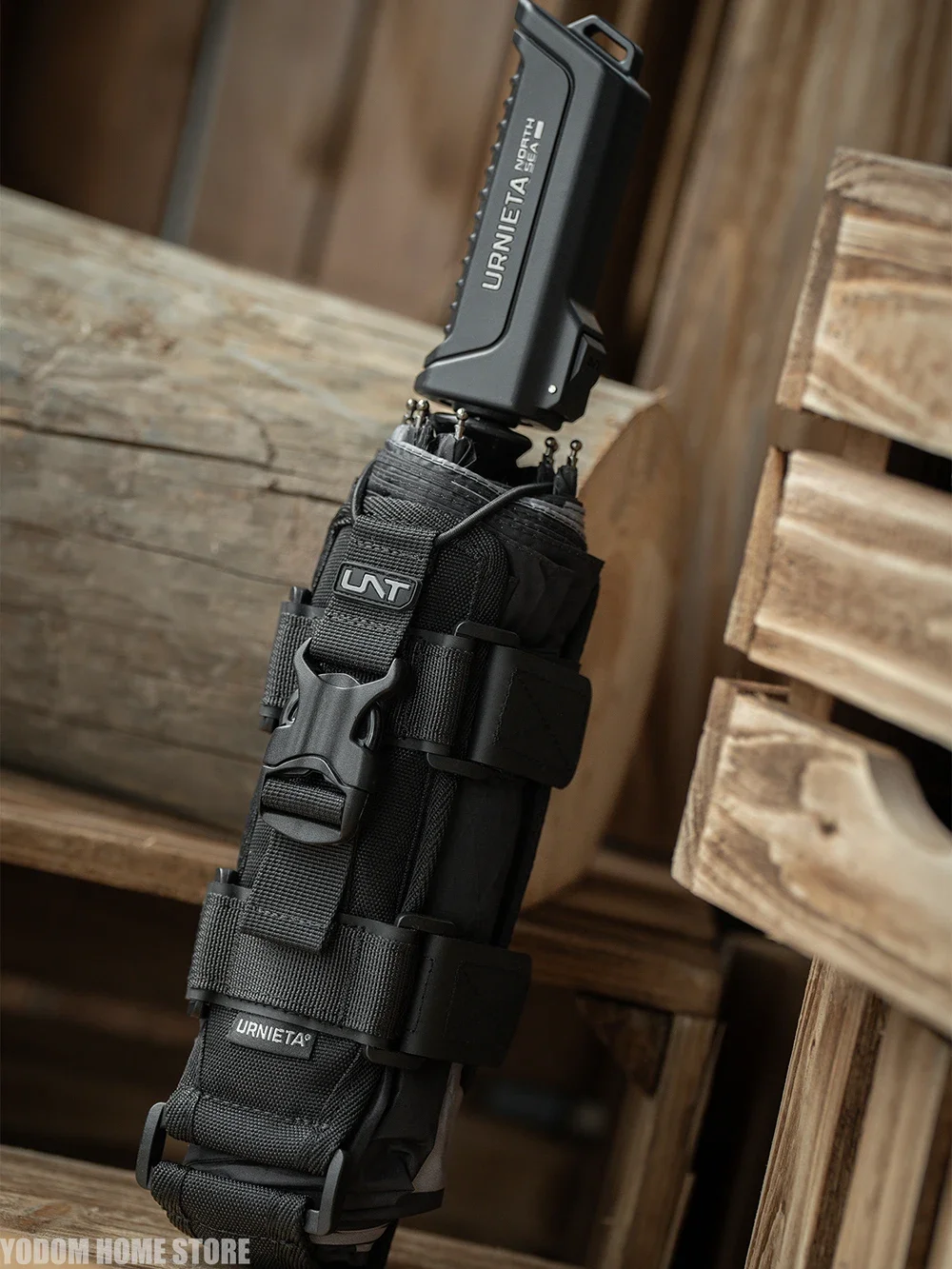 

Tactical Equipment Umbrella by URNIETA - Nylon Cover with Auto Open/Close, UV Protection for Men