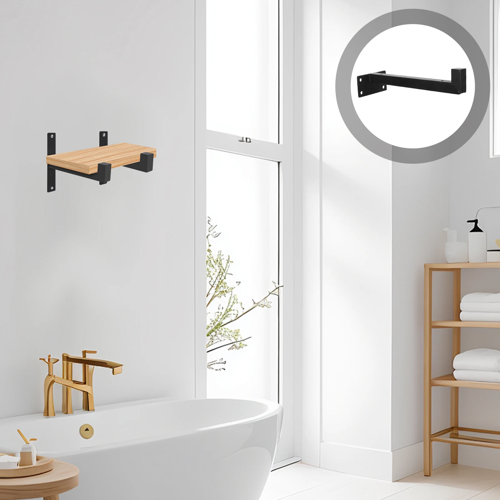 

1 Set L-Shaped Metal Heavy Duty Shelf Wall Hanging Hardware Stainless Steel Triangular Stability niture Support Space Saving