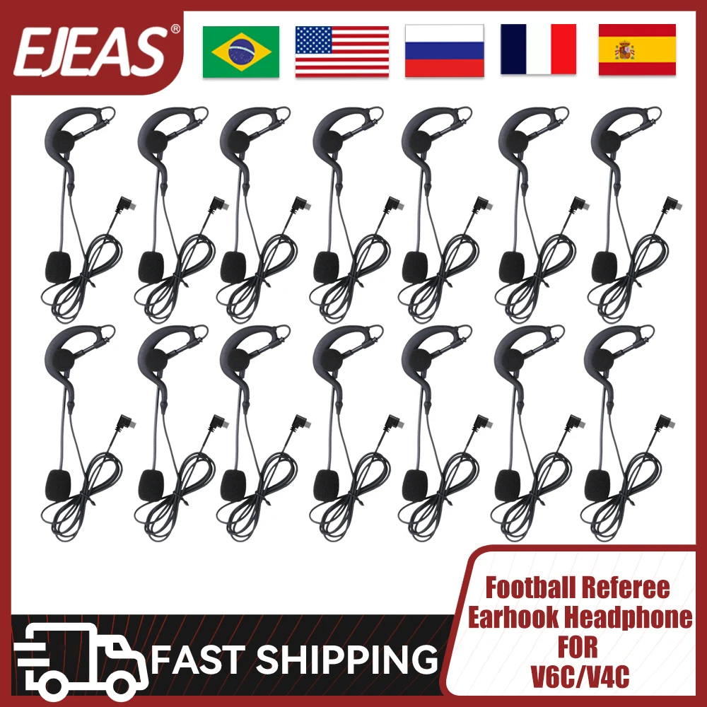 1/10PCS Referee Earphones Type-C In-ear Headphones Football Referee Microphone for EJEAS V6C Pro+ V4C Helmet Headset Accessories
