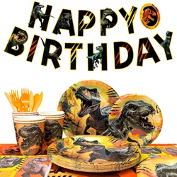 Jurassic World Birthday Decorations Tableware,127pcs Jurassic World Party Decorations Set - Party Plate CupsTablecloths etc