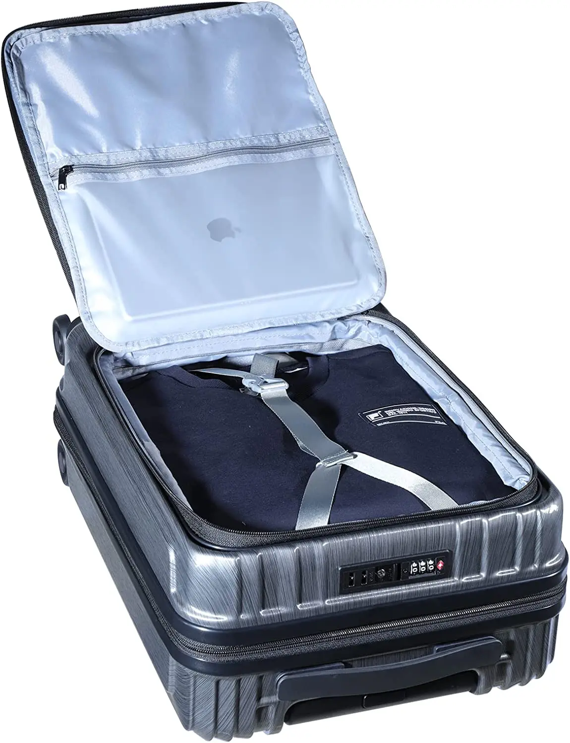 Imagem -03 - Tydeckare Carry on Bagagem de Cabine 20 Polegada com Compartimento Frontal e Expansível Abs Mais pc Tsa Aprovado Bloqueio Spinner Rodas Silenciosas