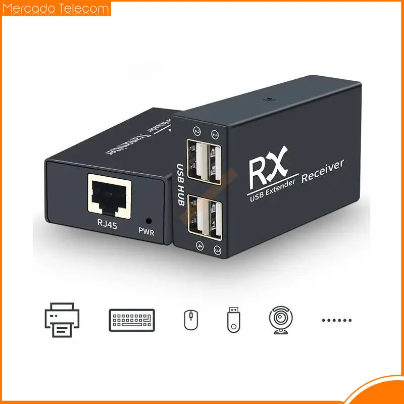 

1 пара 4-портовых USB-удлинителей, 120 м, кабель Rj45 CAT6, адаптер-концентратор USB 2.0 для ноутбуков, периферийных устройств, U-диска, мышь, клавиатура