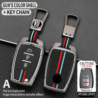 Zinc Alloy Car Flip Key Case Cover Shell Fob For SsangYong Kyron 2 Sanka Actyon Korando Tivoli Protective Keychian Accessories