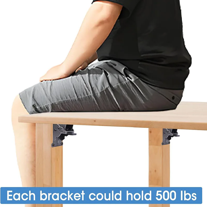 2 piezas/4 piezas, ángulo recto de 90 grados, bisagra plegable autoblocante gruesa, taburete de mesa, muebles de mesa de centro plegables