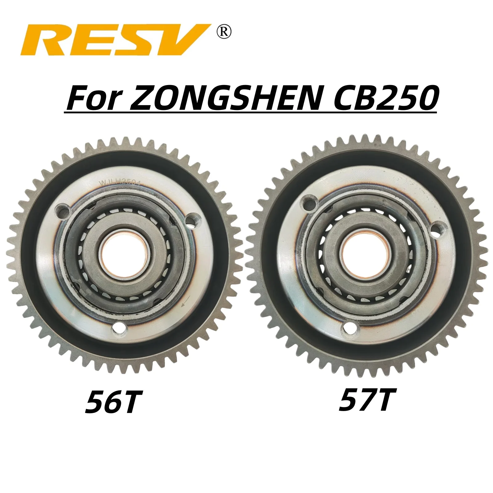 RESV 56T 57T for Zongshen CB200 CB250 CQR250 CB CBQ 250 250cc One Way Starter Start Up Clutch Assy. Hyper Overrunning Clutch