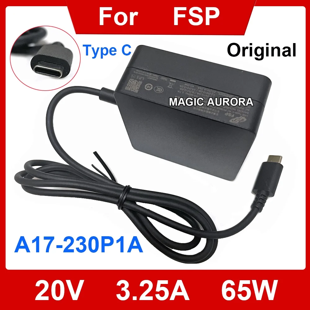 Original FSP FSP065-A1BR3 Power Adapter 20V 3.25A 65W for Intel NUC M15 EvoI7 XPG XENIA BC57 Type C Laptop Charger 15V 12V 5V 3A