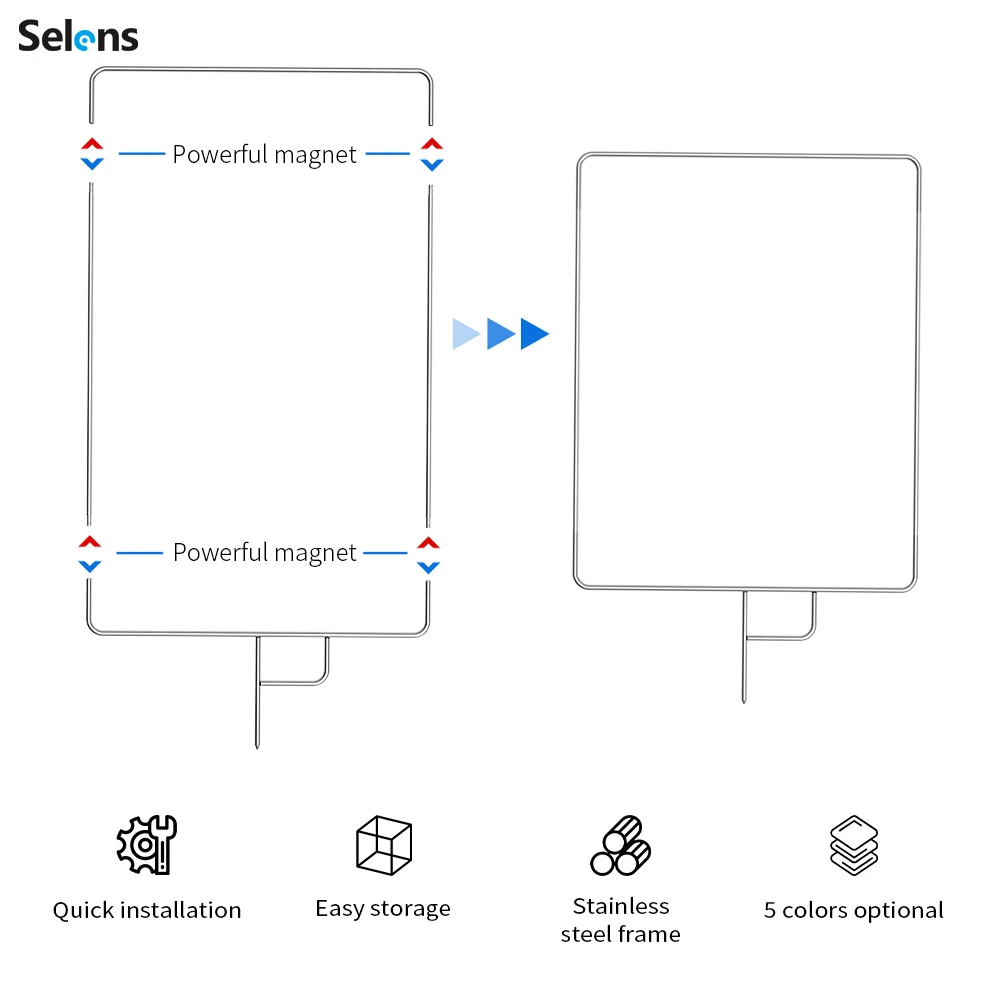 Selens Removable Video Studio Stainless steel Flag Panel Reflector Diffuser Fotografia Acessorios Camera Photo Studio