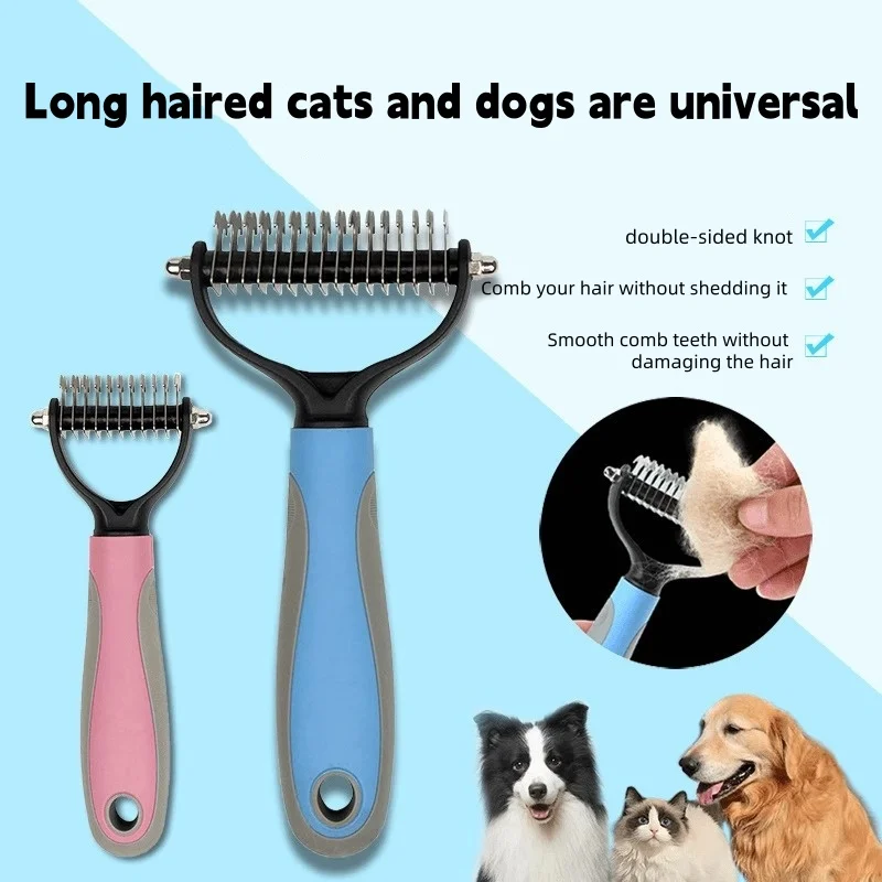 Undercoat Deshedding Comb Pet Grooming Brush Hair Fur Remover Knot Cutter Tool for Dogs Cats Puppy Shedding Care Supplies