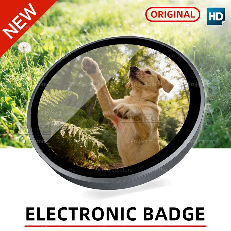 

E-badge Smart Dynamic Electronic Badge Anime Lovers Badge DIY Photos Videos Decoration Pet Electronic Photo Album Souvenir Gift