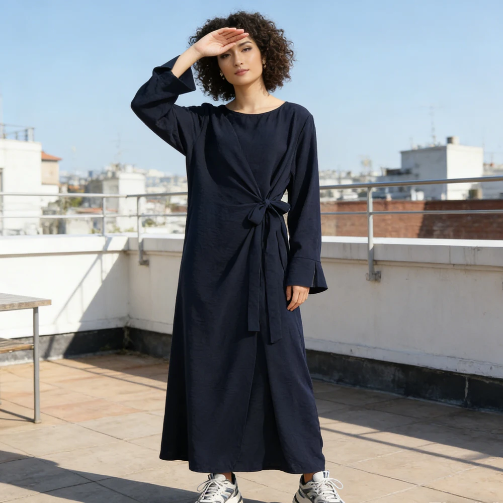 

Eid Ramadan Djellaba Abaya Women Muslim Dress Bandage Kaftan Dubai Turkey Robe Caftan Marocain Femme Musulmane Jalabiya Kebaya