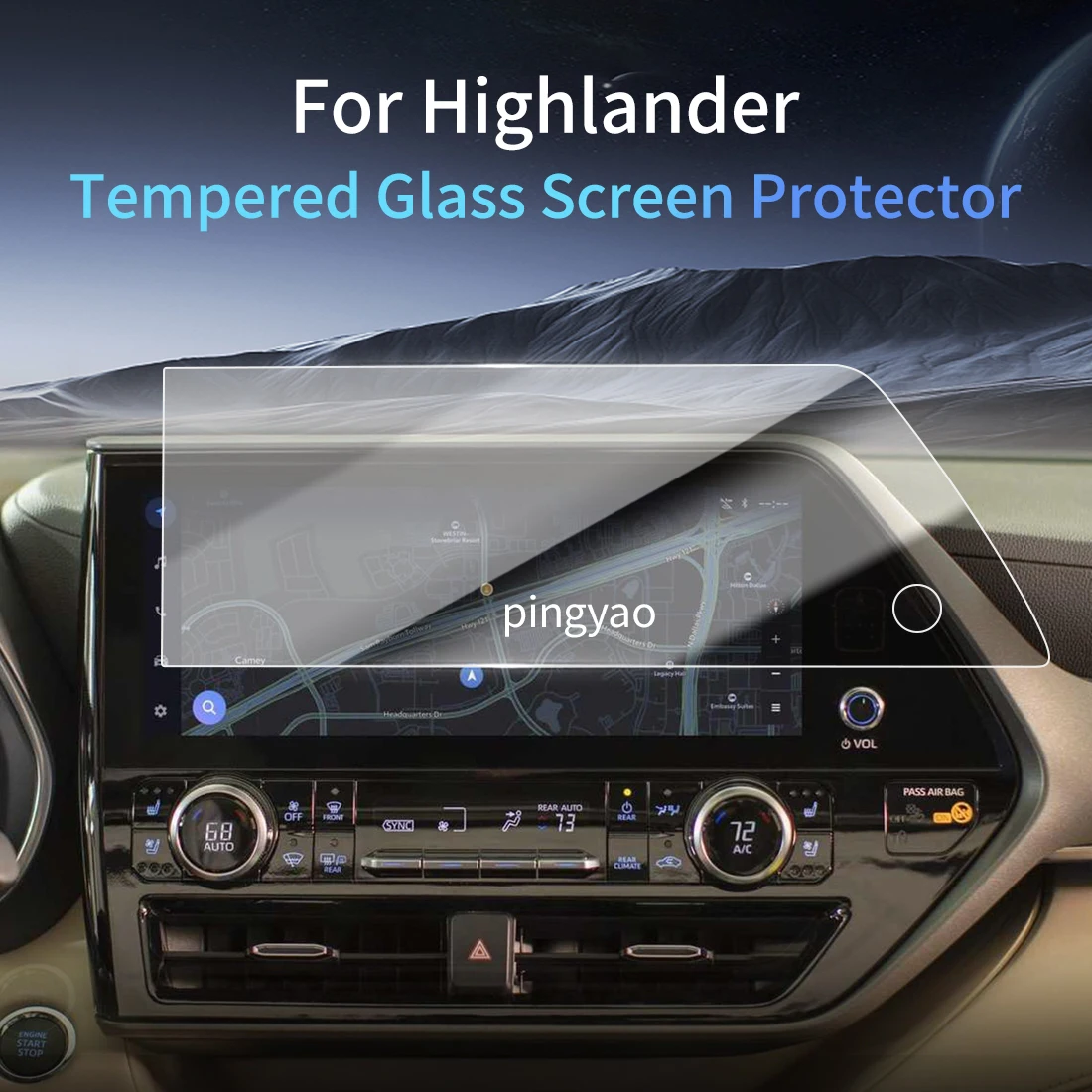 

Car Sticker Screen Protector Navigation Display Tempered Glass Protective Film Car Accessories Vehicle For24 Toyota Highlander