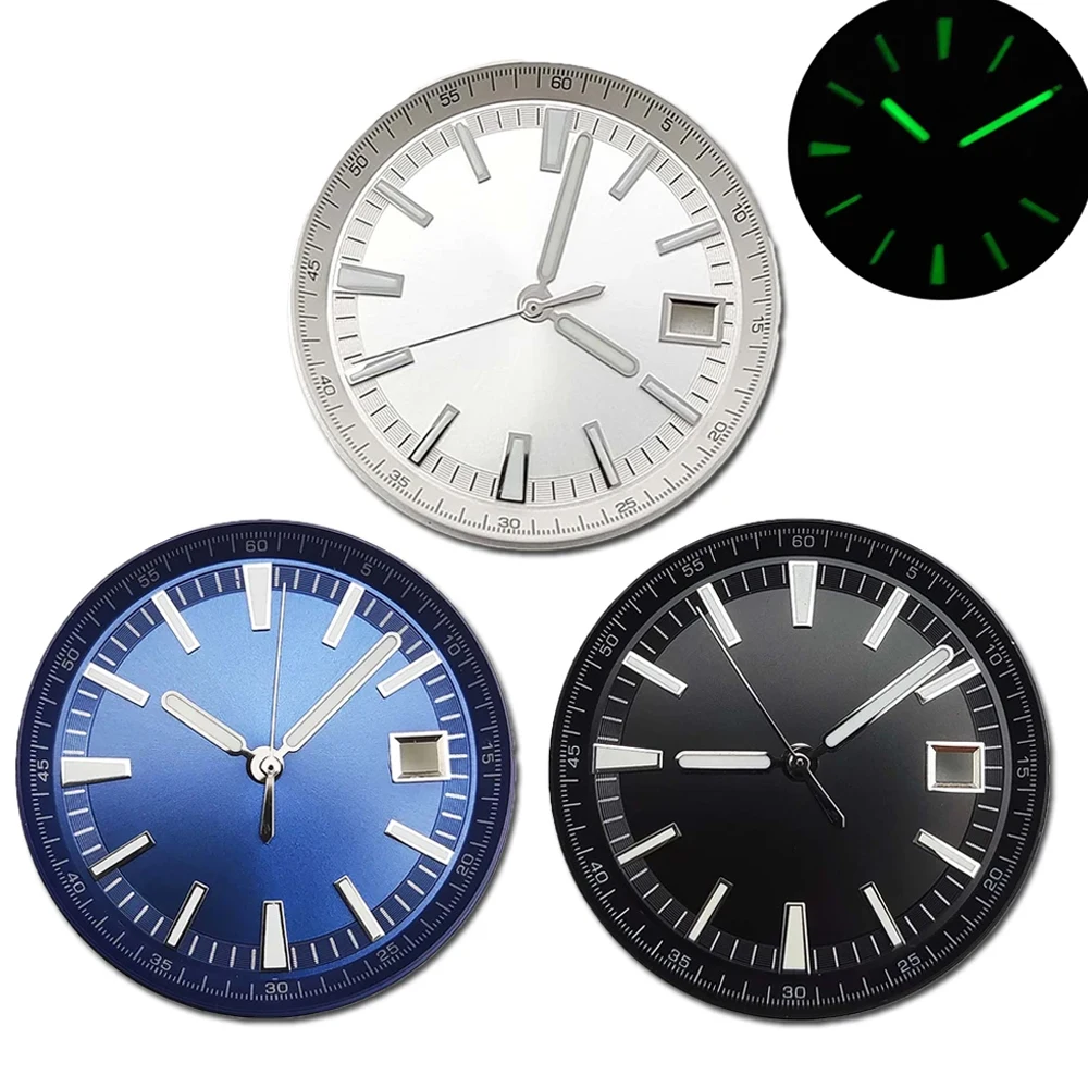

Watch Dial 33mm, Green Luminous Dial Hands Set, for NH35/NH36/4R Movement, 33mm Dial NH35, Silver Hands, Mechanical Watch Faces