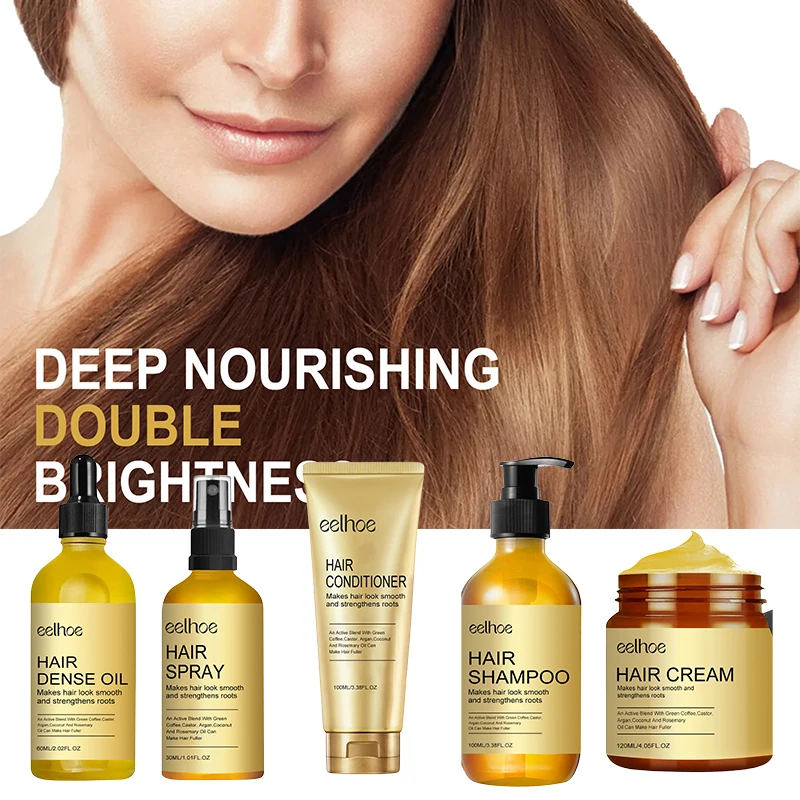 مجموعة العناية بالشعر الأصلي من إكليل الجبل ، بخاخ زيت أساسي ، نعناع ، علاج مغذي ، أطراف منقسمة وقناع شعر جاف ، مغذي