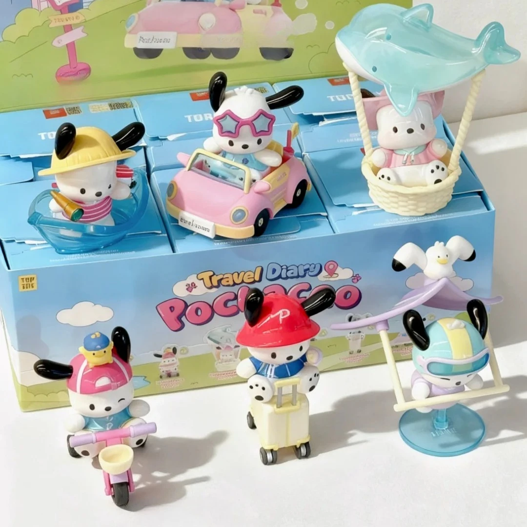 

Sanrio Pochacco Travel Diary Series слепая коробка Pochacco фигурки-сюрприз Mystery Box настольный декор модель детская игрушка в подарок