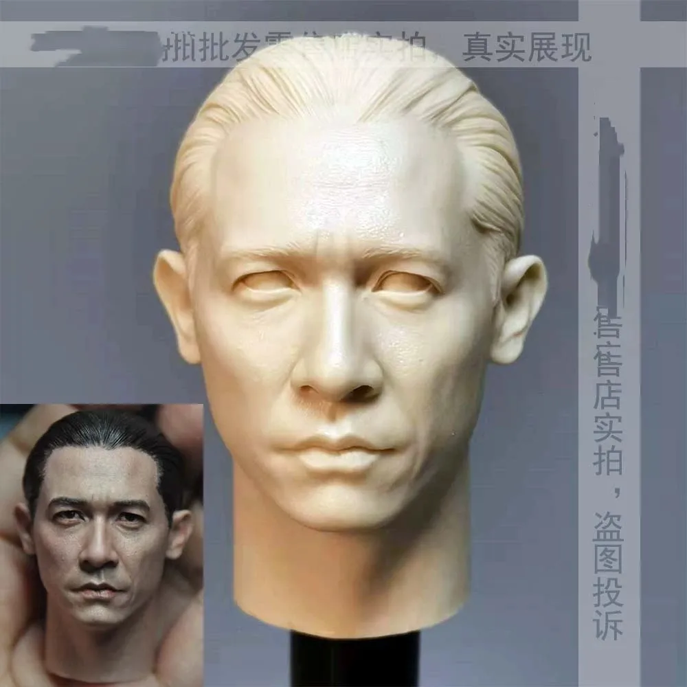 

Tony Leung Chiu Wai Male Head Carving Sculpt Unpainted Asia Star Actor Model 1/6 Scale Action Figure Hobbies Soldier Toys