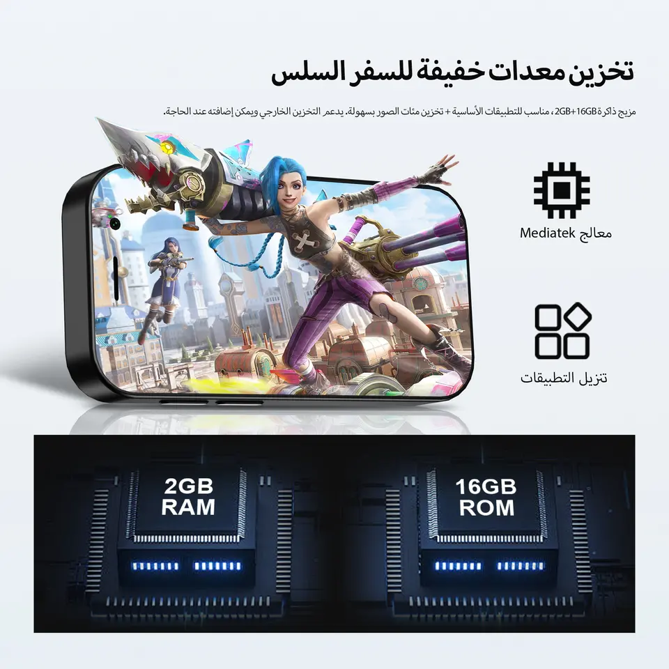 هاتف سيرفو KING9000 4G LTE ميني، نظام أندرويد، 2 جيجابايت رام، 16 جيجابايت روم، متجر جوجل بلاي، واتساب، نقطة اتصال، شريحتين، هواتف صغيرة للجيب - 5