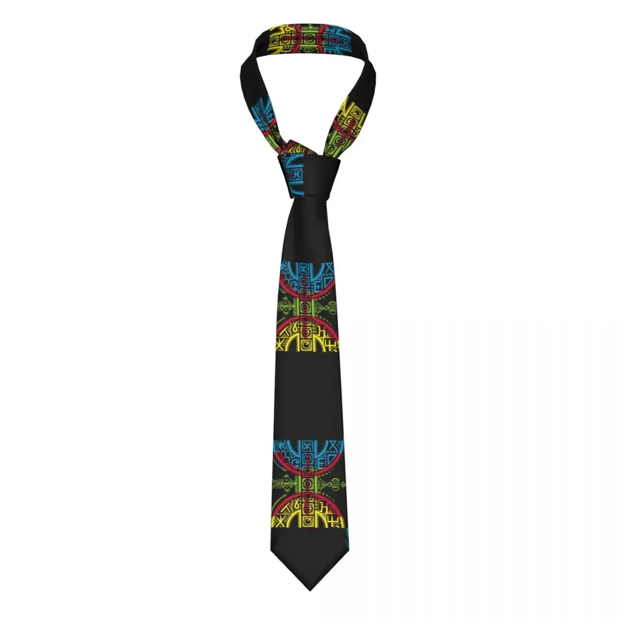 Custom Berber Flag Amazigh Symbol Tie Men's Formal Silk Tamazight Proud Necktie for Office