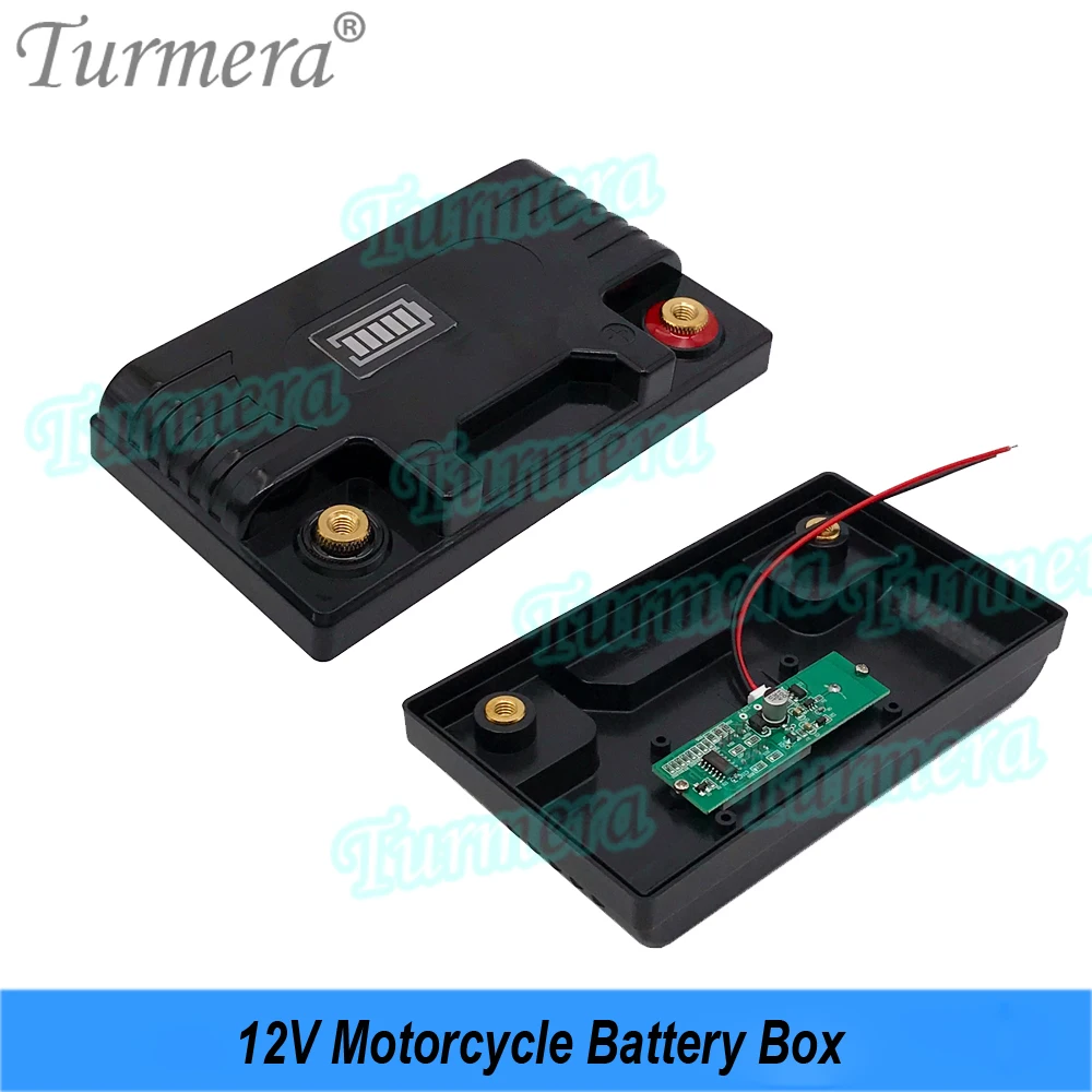 Turmera 12V 12Ah do 35Ah pudełko do przechowywania akumulatorów motocyklowych Camping UPS etui na akumulatory ze wskaźnikiem do wymiany 12V do