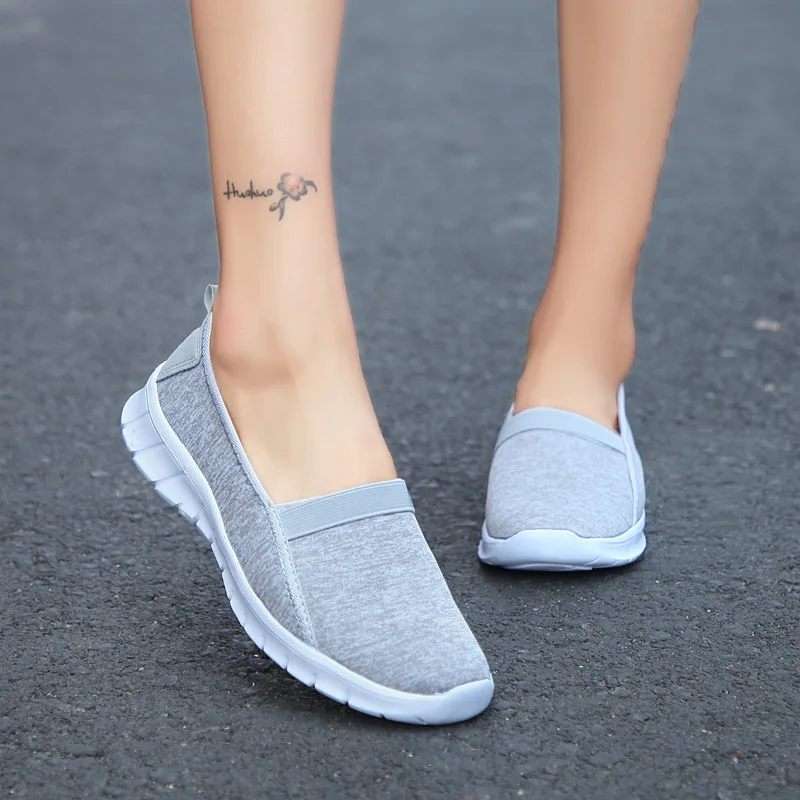 Women Sneakers Without Lace Soft Big Size Breathable Flat Casual Shoes Summer Walking Women Vulcanize Shoes Zapatos558