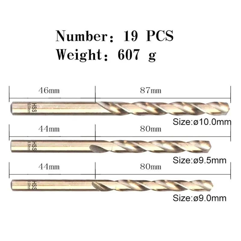 ablp-19ピースセット-コバルトドリルビットセット-10-10mm-m35-超硬ドリルビット-5-コバルトツイストドリル-hss-メトリックドリルビットセット