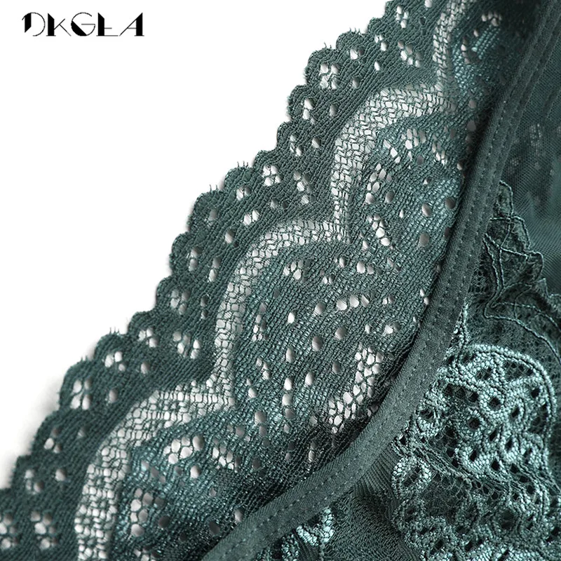 ملابس داخلية نسائية رمادية جديدة لعام 2020 ملابس داخلية مثيرة منخفضة الارتفاع مطرزة مقاس كبير XL L ملابس داخلية مريحة وشفافة من الدانتيل #5