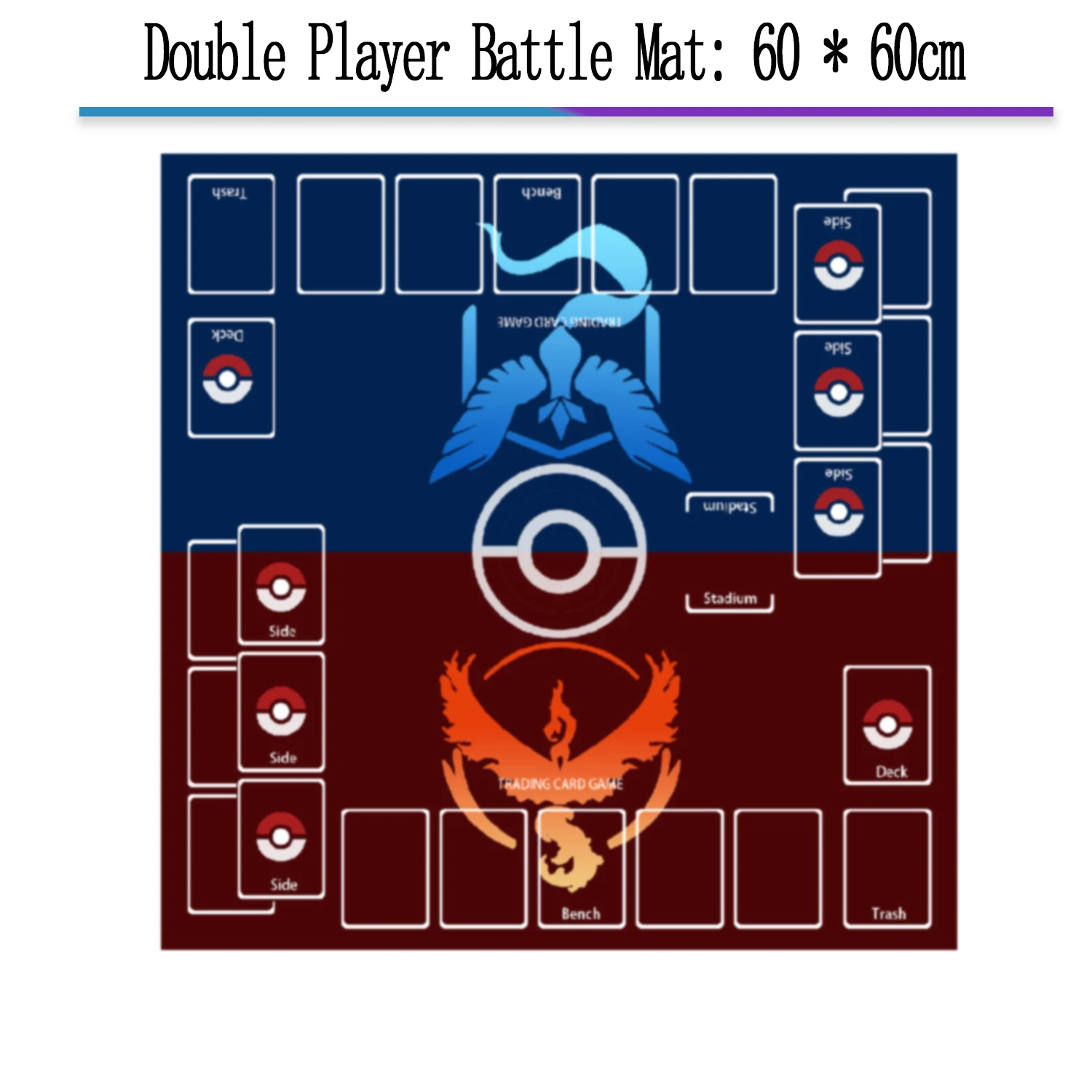 PTCG Cards Battle Black Playmat Pad Two Person Single Player Battle Mat