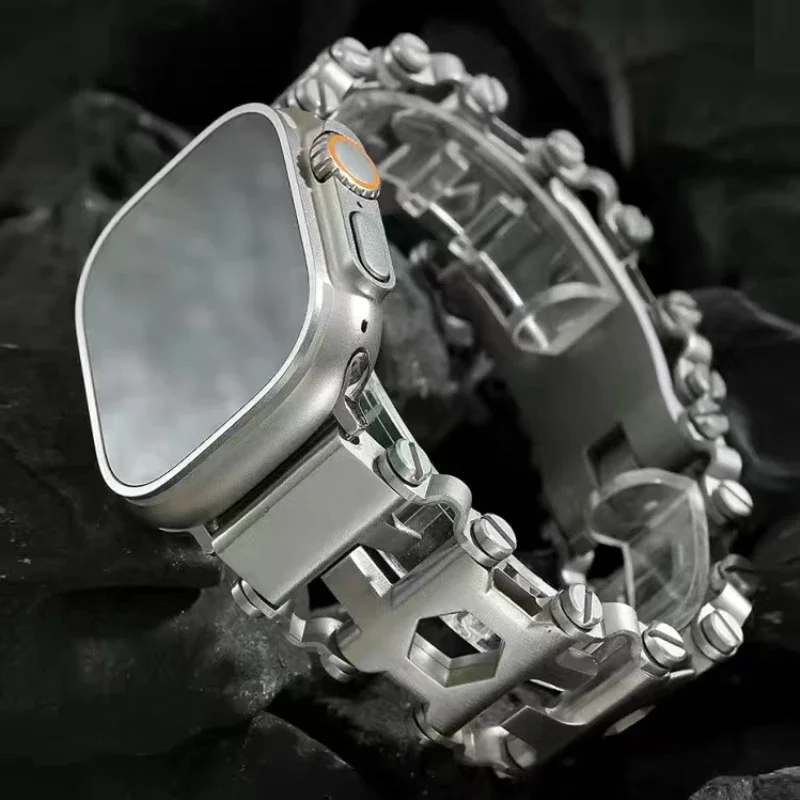 Stainless Steel Multifunction Bracelet For Apple Watch Ultra 3/2 49mm 11 10 46mm 42mm iWatch 9 8 7 6 5 4 SE3 45-41-44-40mm Strap