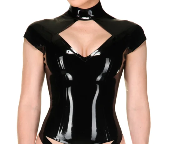 

100% latex Rubber Gummi Black sleeveless shirt, puffy sleeves, cozy, party, minimalist, role-playing xs-xxl 0.4 mm