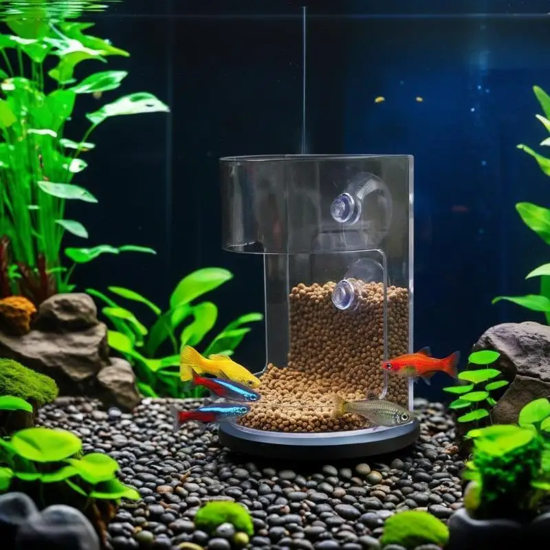 Aquarium-Fütterungsring-Set - Schwimmende Futterquadrat-/Kreisform-Schale mit Verstellbarer Saughalterung - 1/3/5 Stück Aquarium-Zubehör