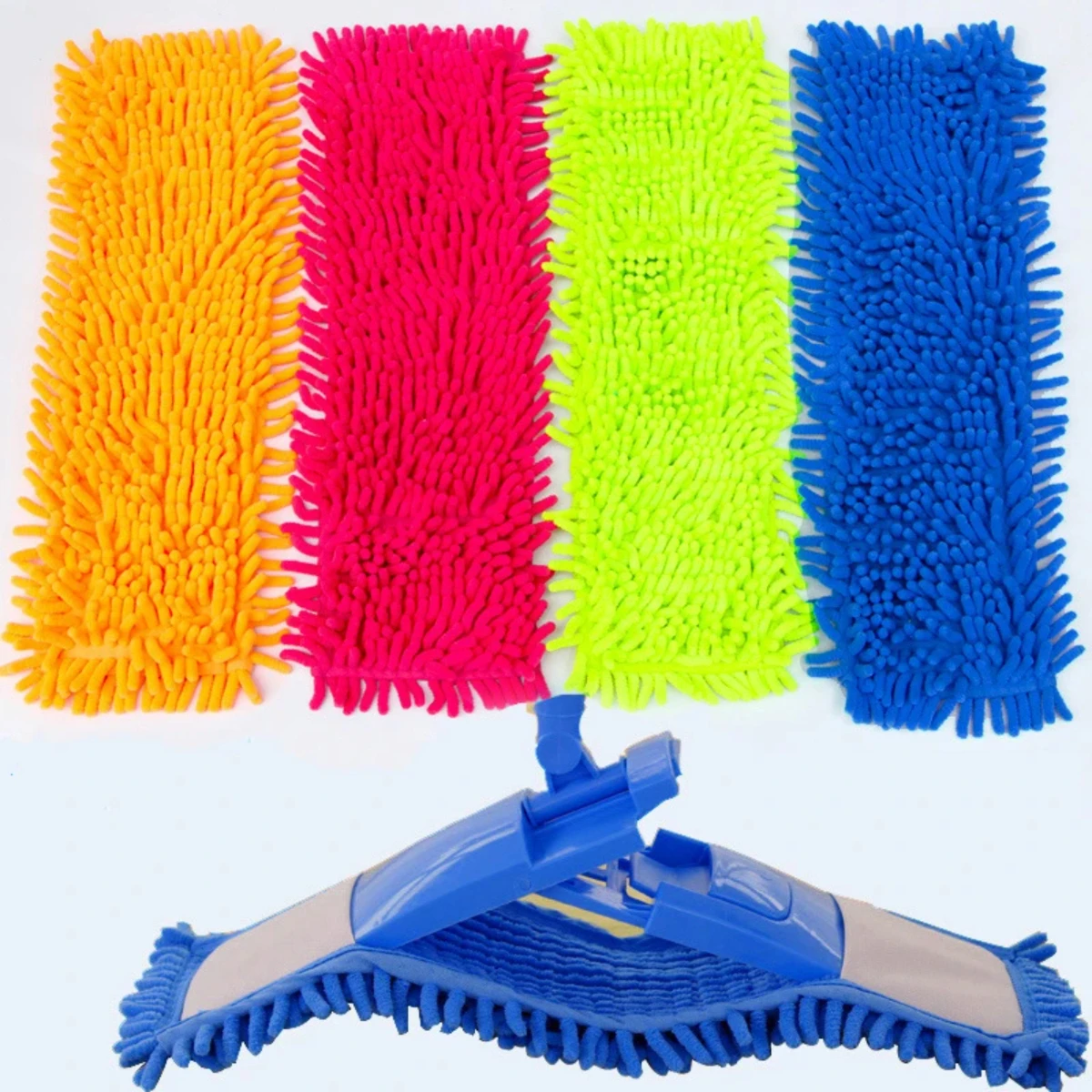 

Bathroom Accessories Replacement Microfiber Mop Washable Pads Fit Flat Spray Mops Kitchen Household Cleaning Tools 4 Colors
