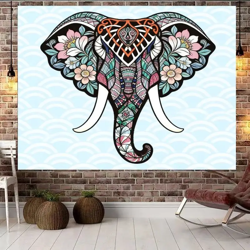 VIKAMA Hippie Chic Tapestry, Universe Elephant Design Dorm Room Accessories