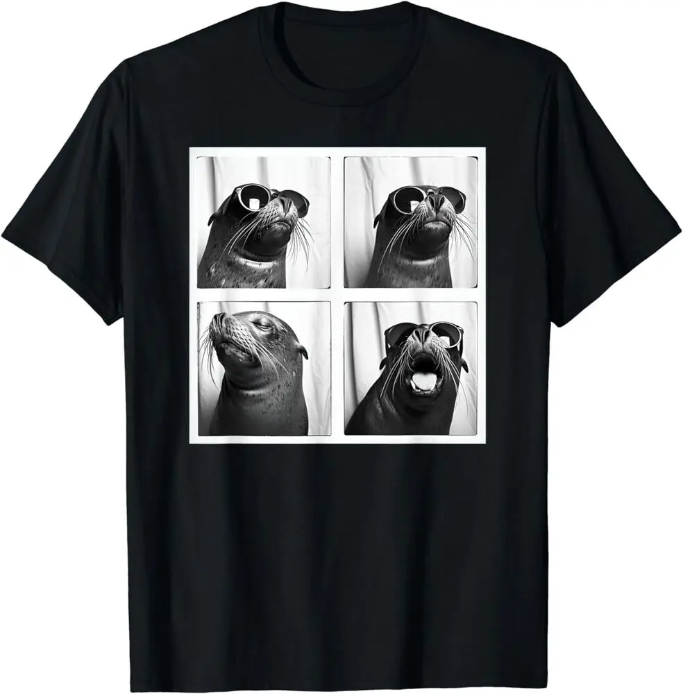 Seal With Sunglasses Cool Sea Lion Ocean Animal Photobooth T-ShirtAnime Pattern Clothing Y2K Summer