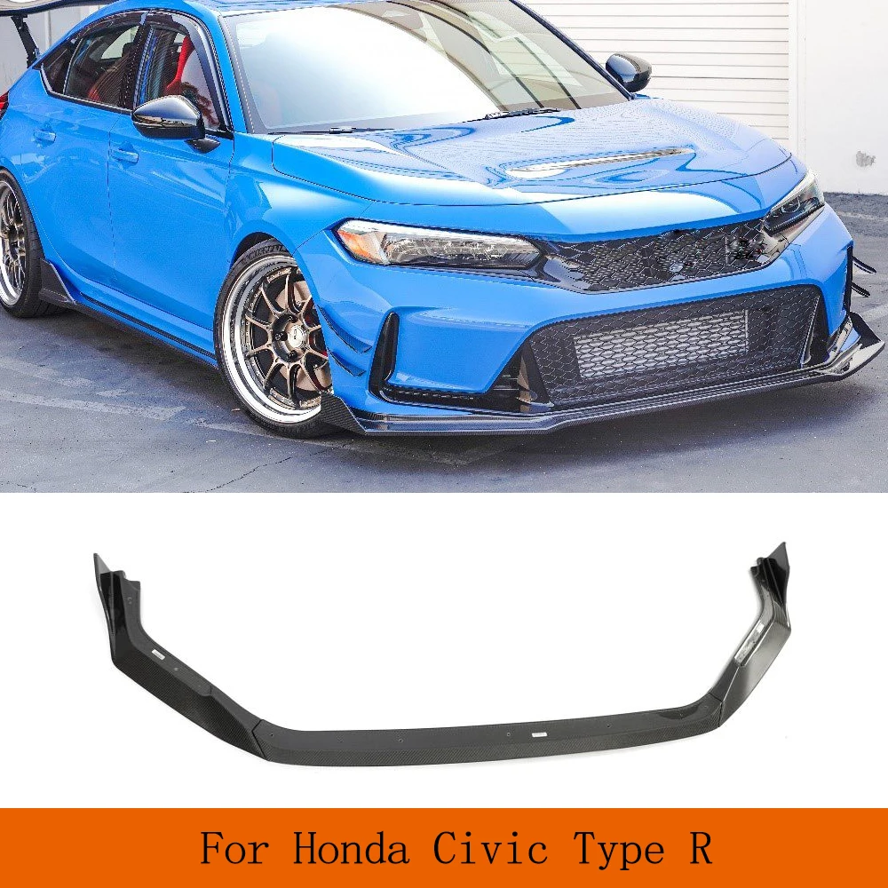 

For Honda Civic Type R 11th 2022 2023 Carbon Fiber Car Front Bumper Lip Car Front Lip Spoiler Apron Splitters Protector 3PCS