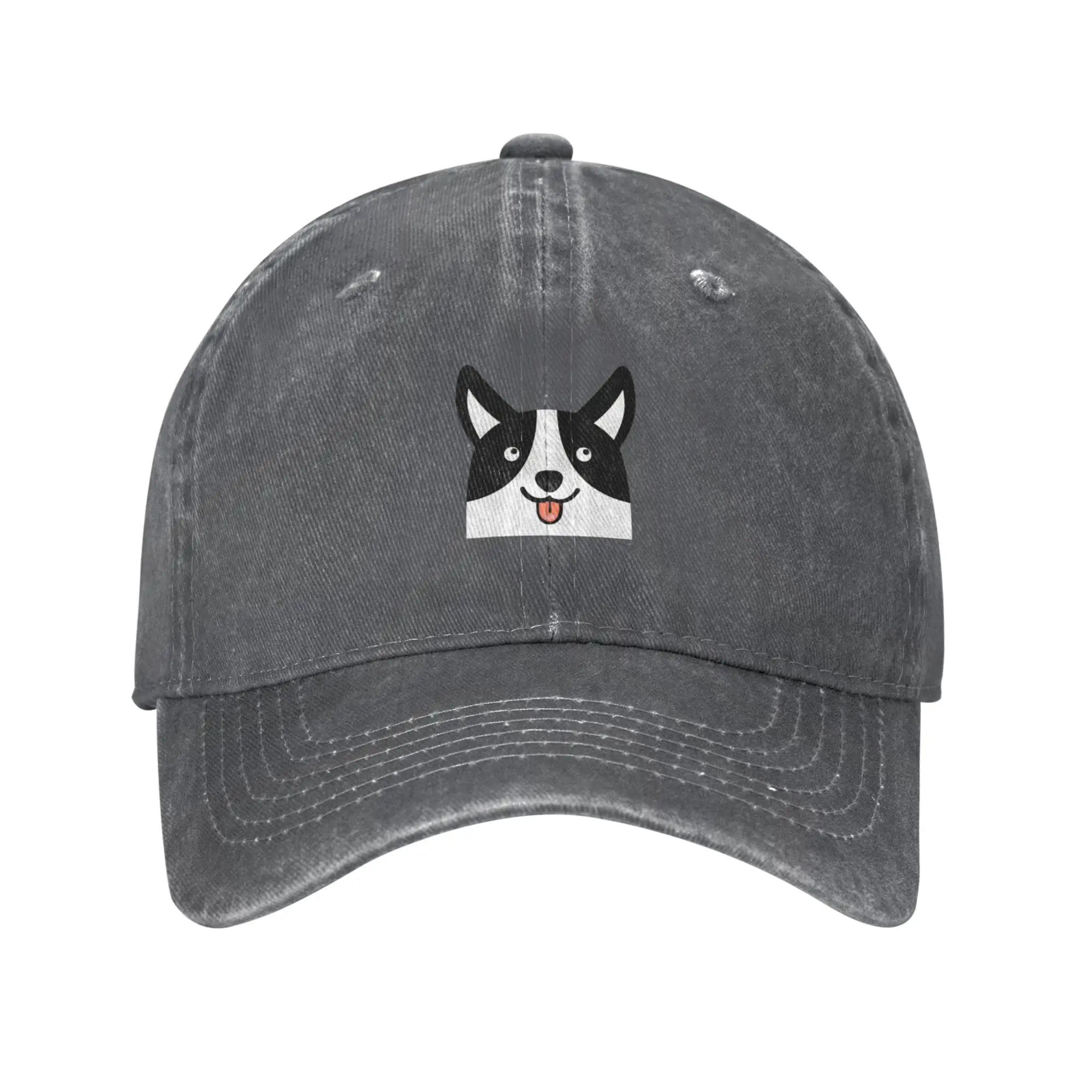 

Funny Corgi Dog Baseball Cap for Men Women Denim Hat Washed Cotton Fashion Cap Unisex Adjustable Outdoor Sports