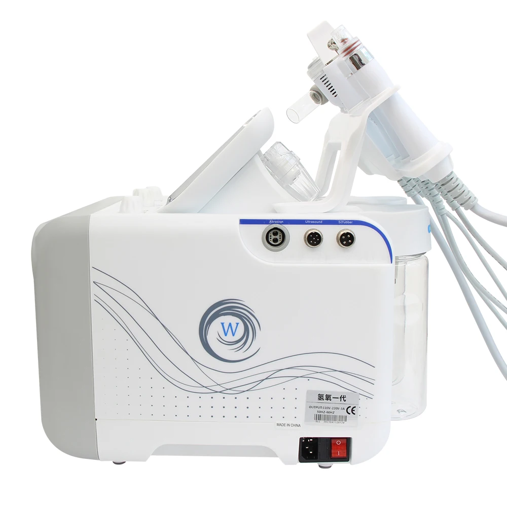 6 in 1 Wasserstoff Derma brasion Gesichts schönheit Maschine Aqua Peeling Tiefen reinigung Lifting Wasser Mikro derma brasion Gerät Hautpflege – Detail 10