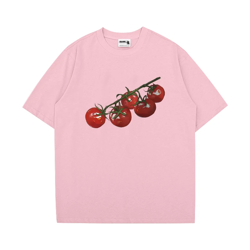 Obst Tomate Graphics Kurzarm T-Shirts Männer Frauen Sommer Y2k Mode Tops Vintage Baumwolle Freizeitkleidung Unisex