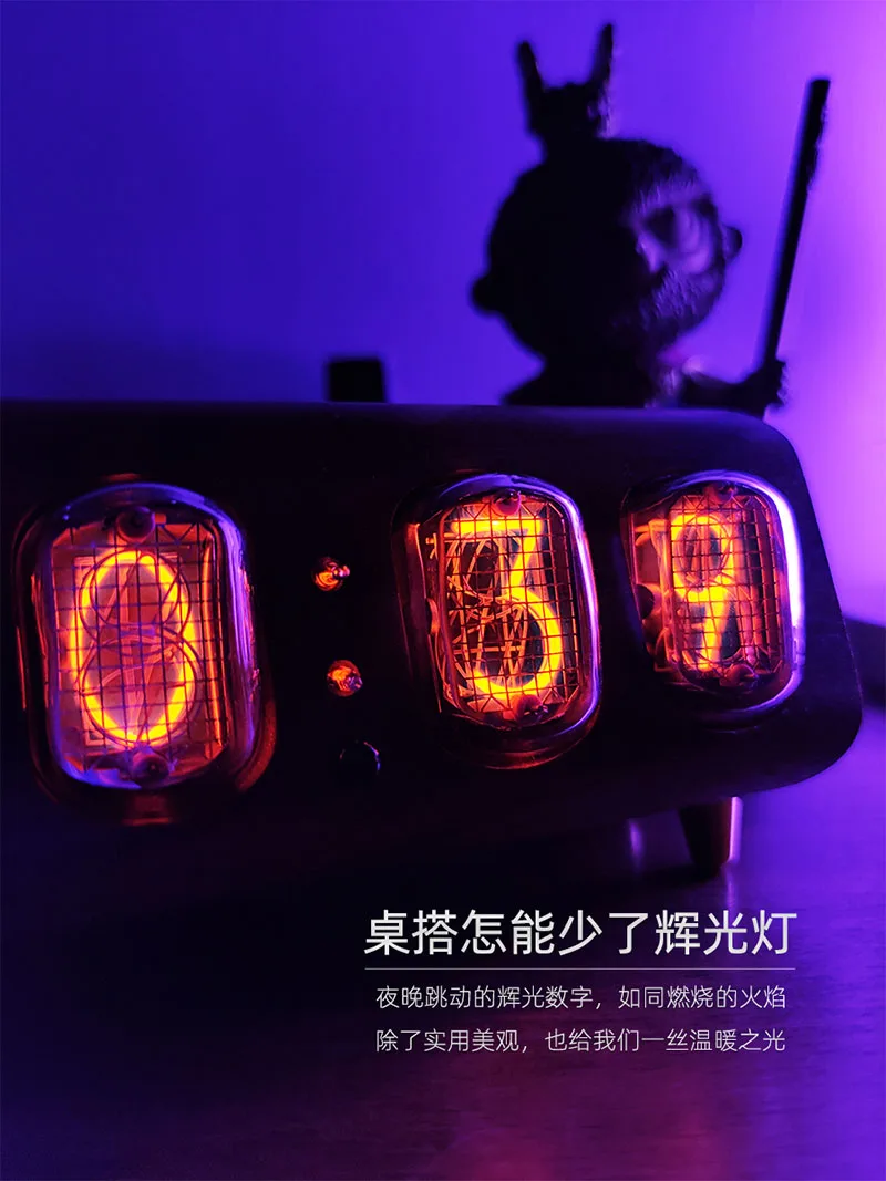 Former Soviet Union IN12 glow nixie tube clock Simple Bluetooth control glow lamp table clock Alarm clock True glow tube clock