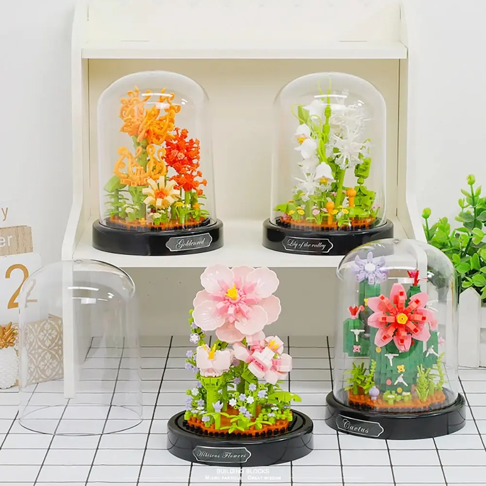 

Flower 615pcs Bouquet Building Kit with Dust Cover Adults DIY Mini Botanical Collection Decor for Mom Her Lover Women with Box