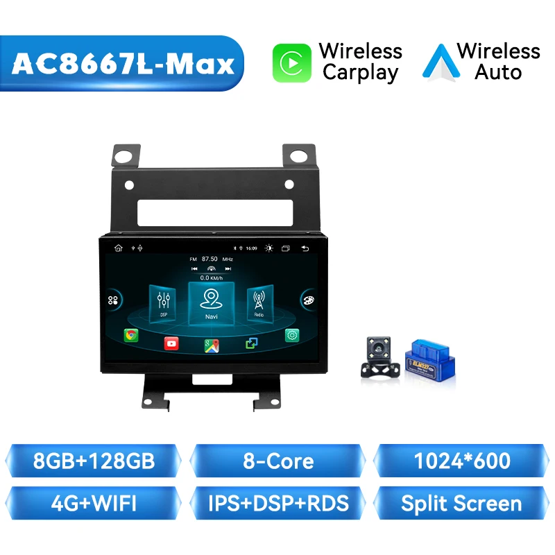 Ai Stem Draadloze Carplay Android 14 Voor Land Rover Freelander 2 Autoradio 8Gb 128Gb Gps Navigatie Bluetooth Dsp 4G Wifi Rds
