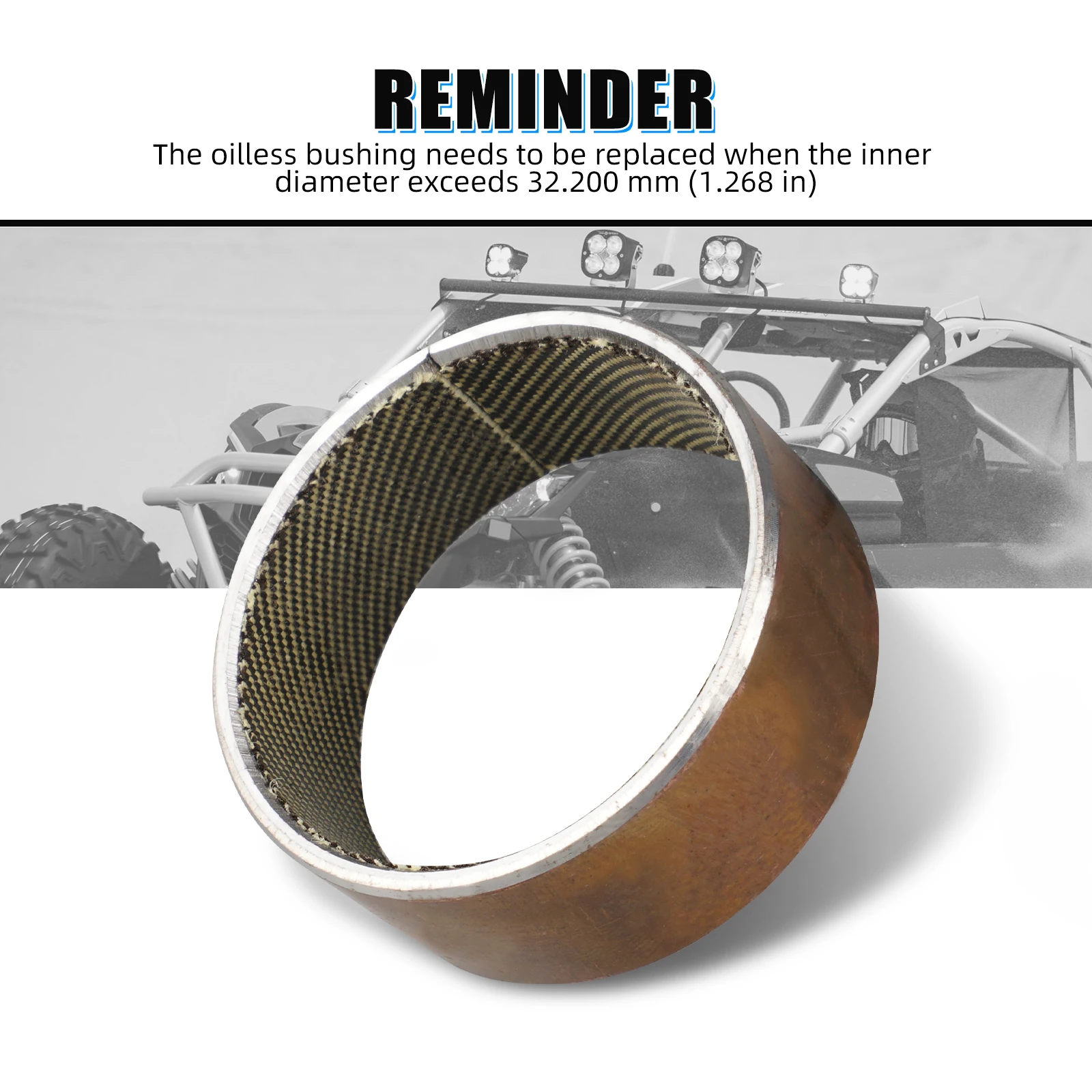 

NICECNC Fabric Of Copper Base & PTFE & Aramid Fibers Primary Clutch Spring Cap Oilless Bushing For Can Am Maverick X3 2018-2021