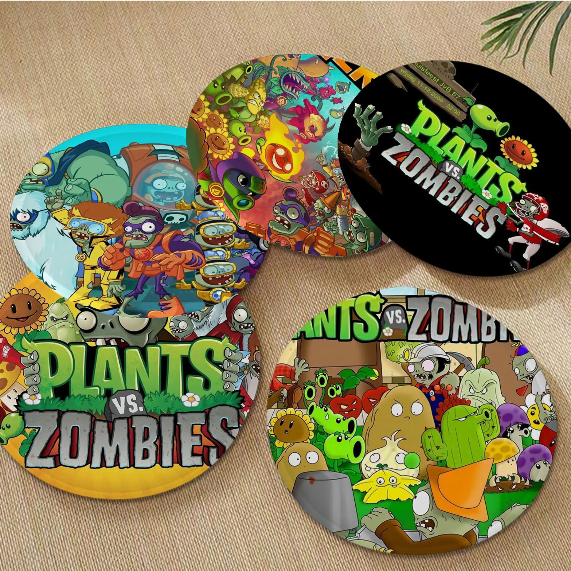 

PLANTS VS Game Z-ZOMBIES Cushion Mat Round Seat Cushion Office Dining Stool Pad Sponge Sofa Mat Non-Slip Chair Cushions