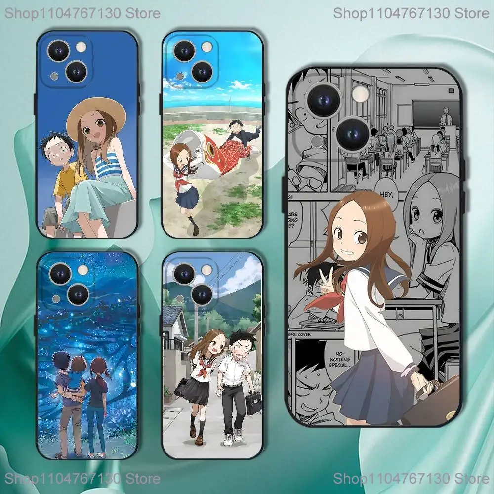 

Karakai Jozu no Takagi San Phone Case For iPhone 16,15,14,13,12,11,Pro,XS,Max,XR,Plus,E,SE4,Mini Black Soft Cover