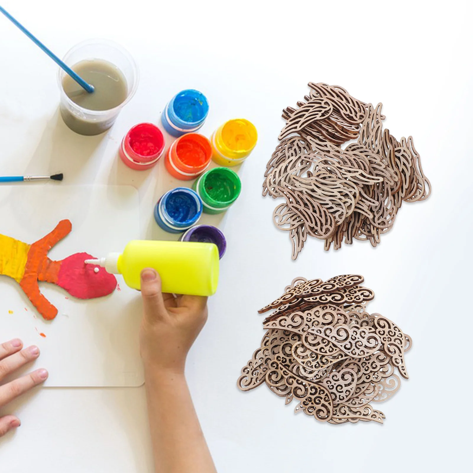 

100 Pcs Crafts Christmas Decoration Angel Wing Ornament Wings for Wooden Pendant Hanging Painting