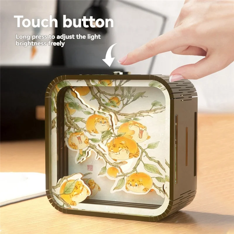 F-3C هدايا ضوء الليل اليد اللمس الكرتون DIY أضواء جو ستيريو خشبية هدايا موسم التخرج