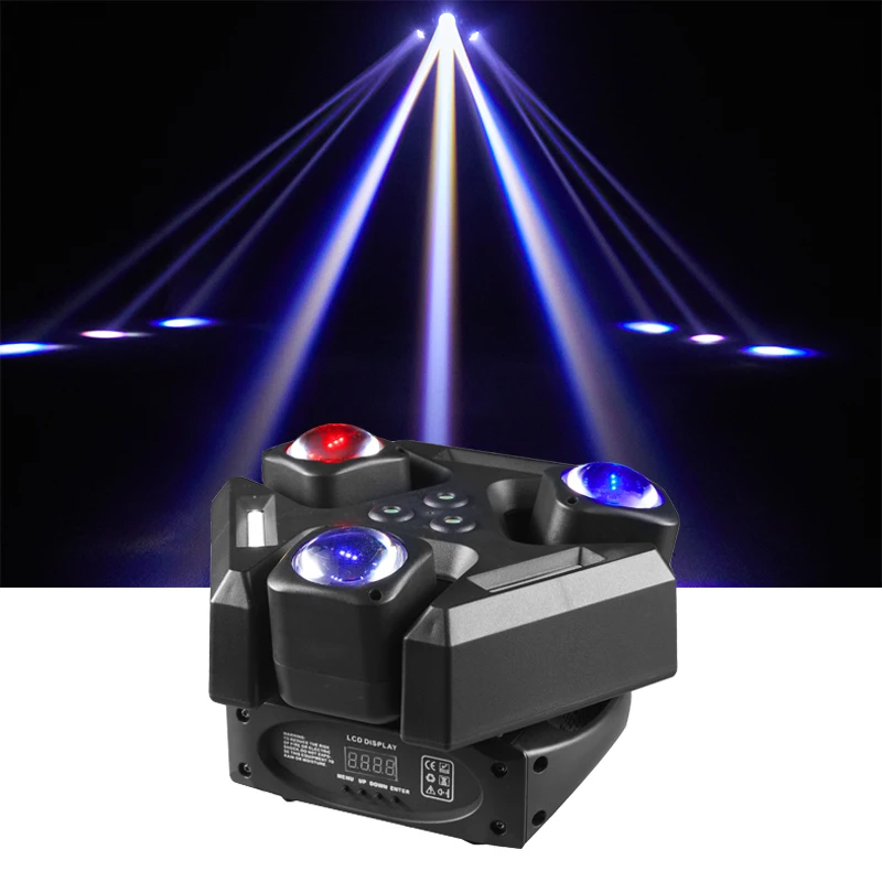 Unlimited Rotate 3Arm Led Moving Head 3*40W RGBW Beam Warm Led Flash Strip Red Green Flower Disco Christmas Party KTV Lamp