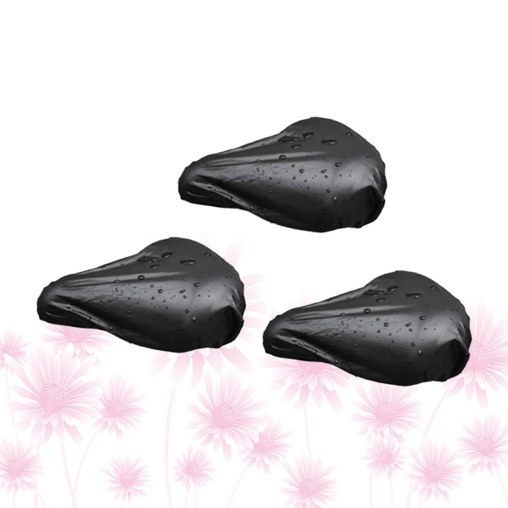 Fundas impermeables de PVC para asiento de bicicleta, Protector de lluvia de gran tamaño con borde elástico negro, cubierta para sillín de PVC, 3 uds.