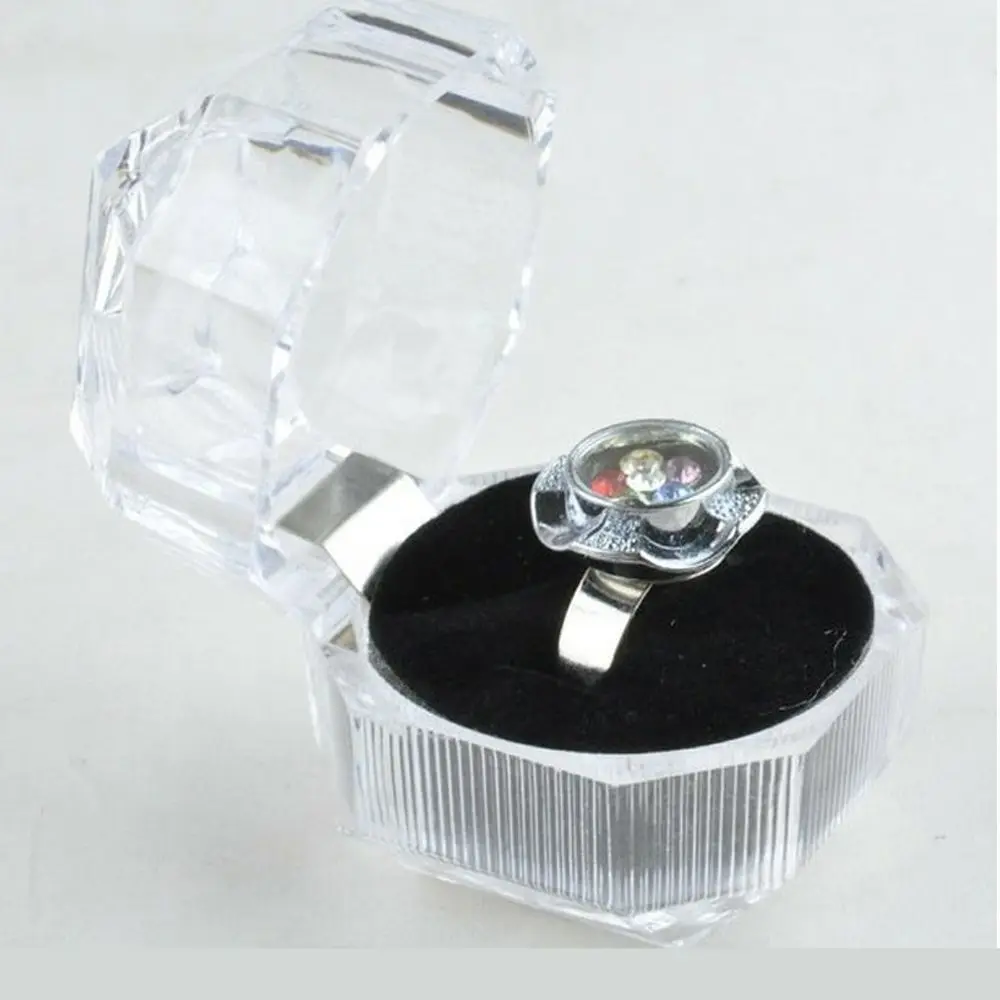 

New Hot Clear Crystal Ring Box Jewelry Box Earrings Brooch Storage Display Case Organizer