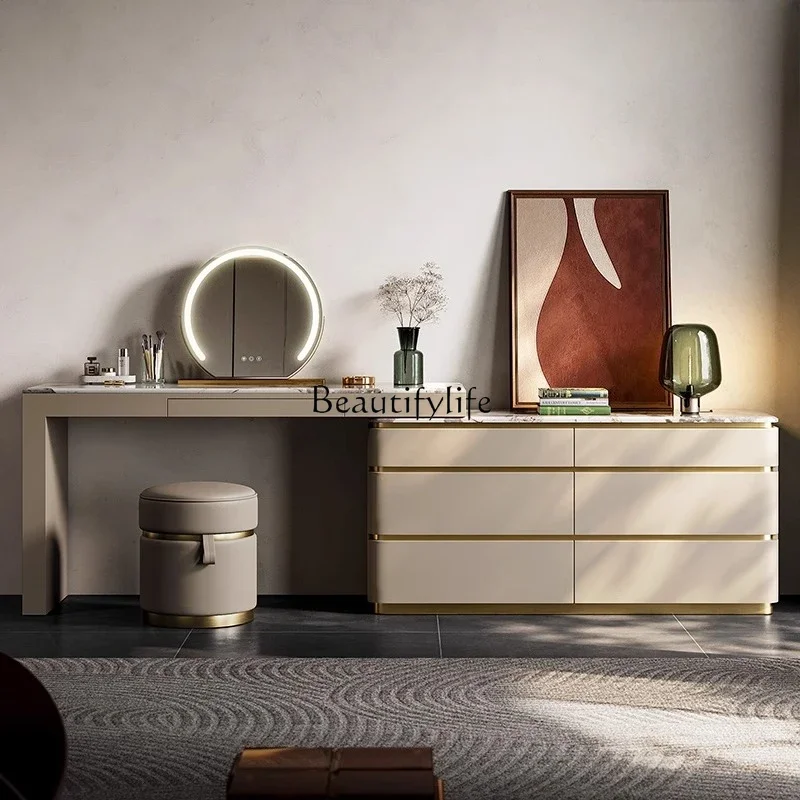 

FG52Light luxury dresser, bedside storage cabinet, marble premium drawer cabinet, integrated makeup table