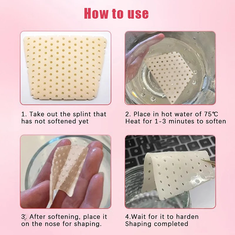 Self-shaping Nose Splint Low Temperature Thermoplastic Nose Job Adhesive Tape Fracture Splint Provide External Support Fixation