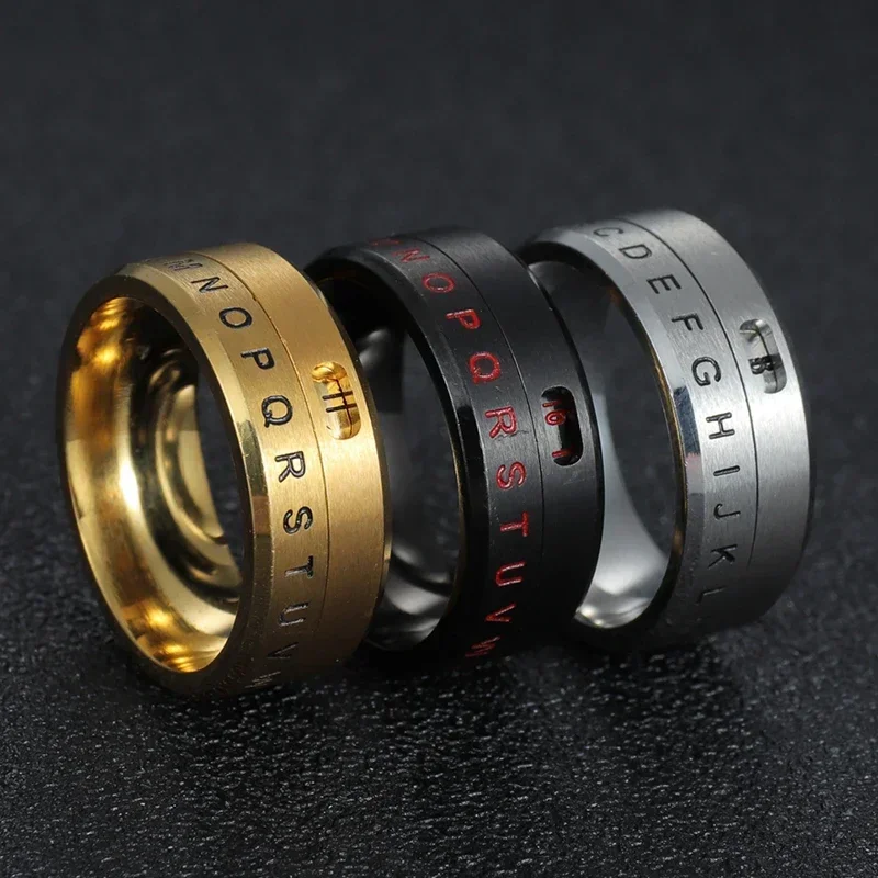 Viking mannen Vinger Spinner Zwart Gothic Duim Ring Titanium Staal 316L Brief Fidget Emo Tijd Ringen Glamour Geschenken Voor Man